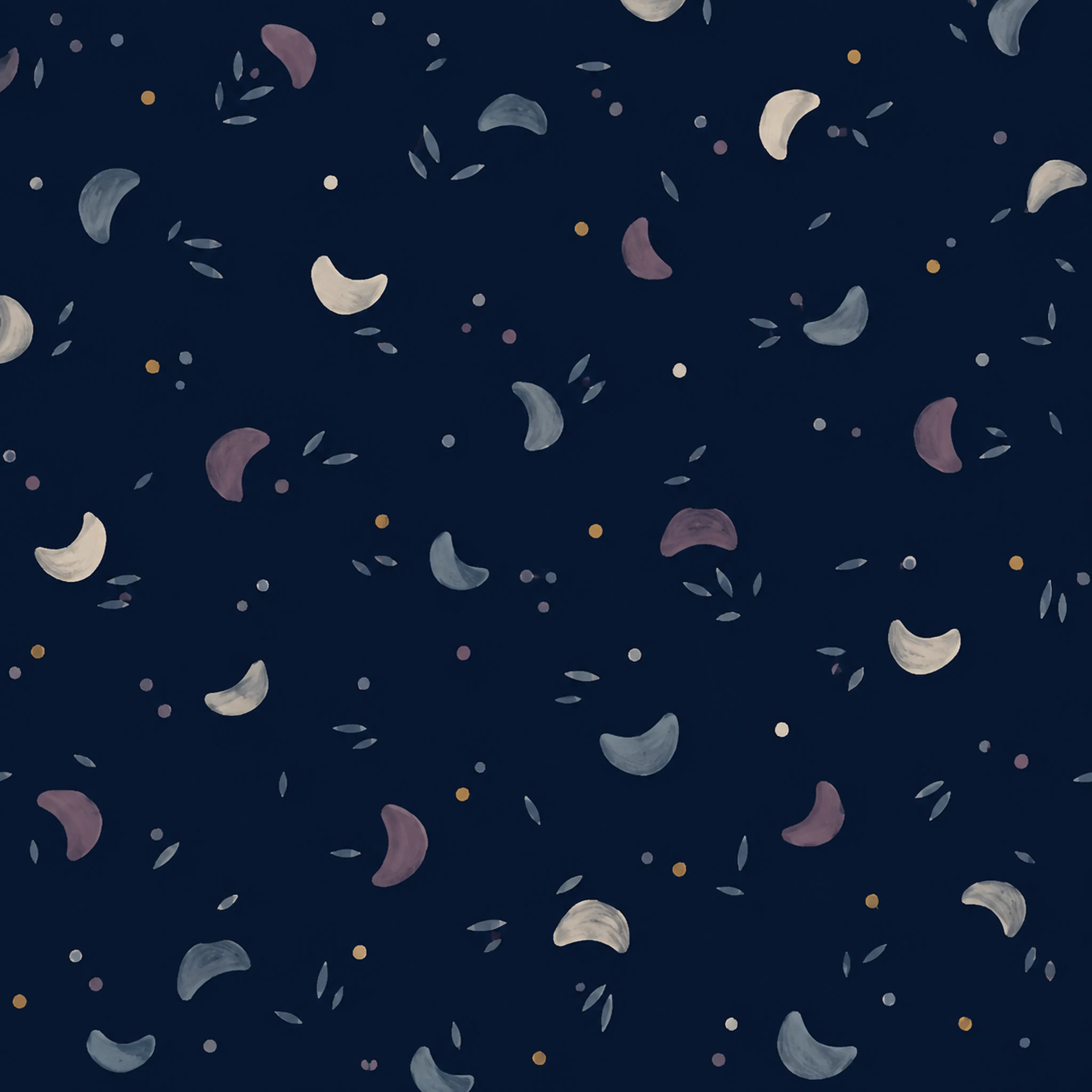 午夜蓝弯月卵石 花型图 1
